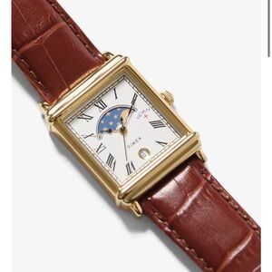 NOAH X TIMEX MOON PHASE BROWN GOLD WATCH MEN LEATHER STRAP NEW IN BOX WITH PAPER